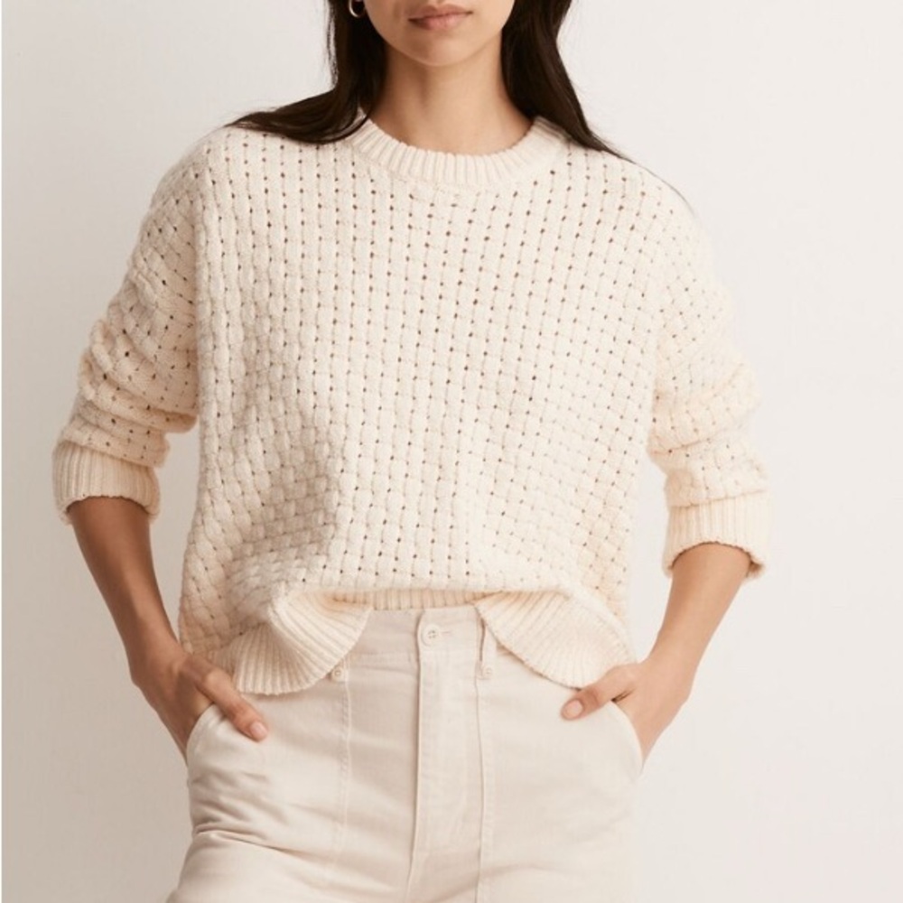 Madewell Basketweave-Stitch Sweater. NWT - Picture 1 of 7